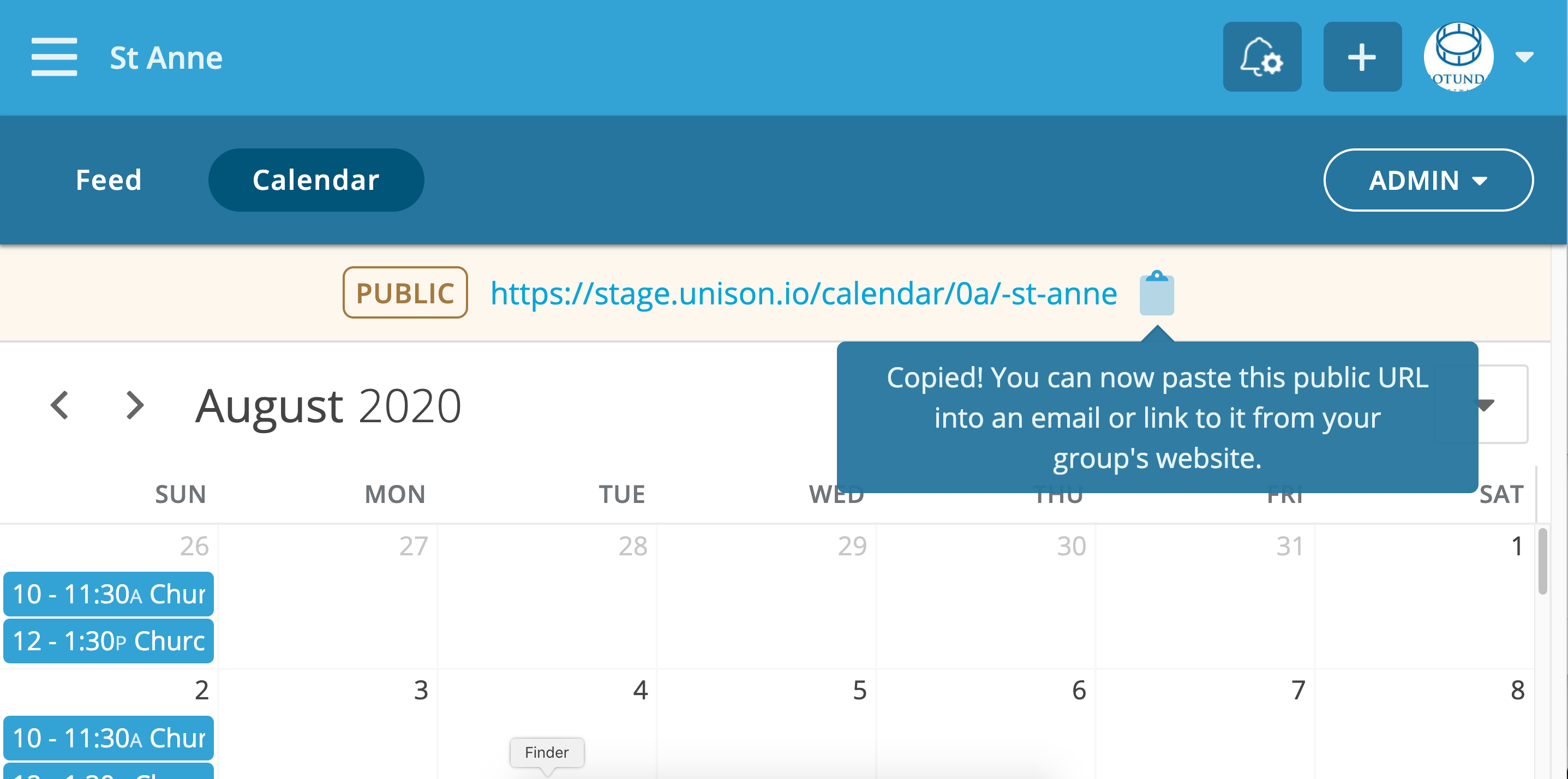 Share your calendar